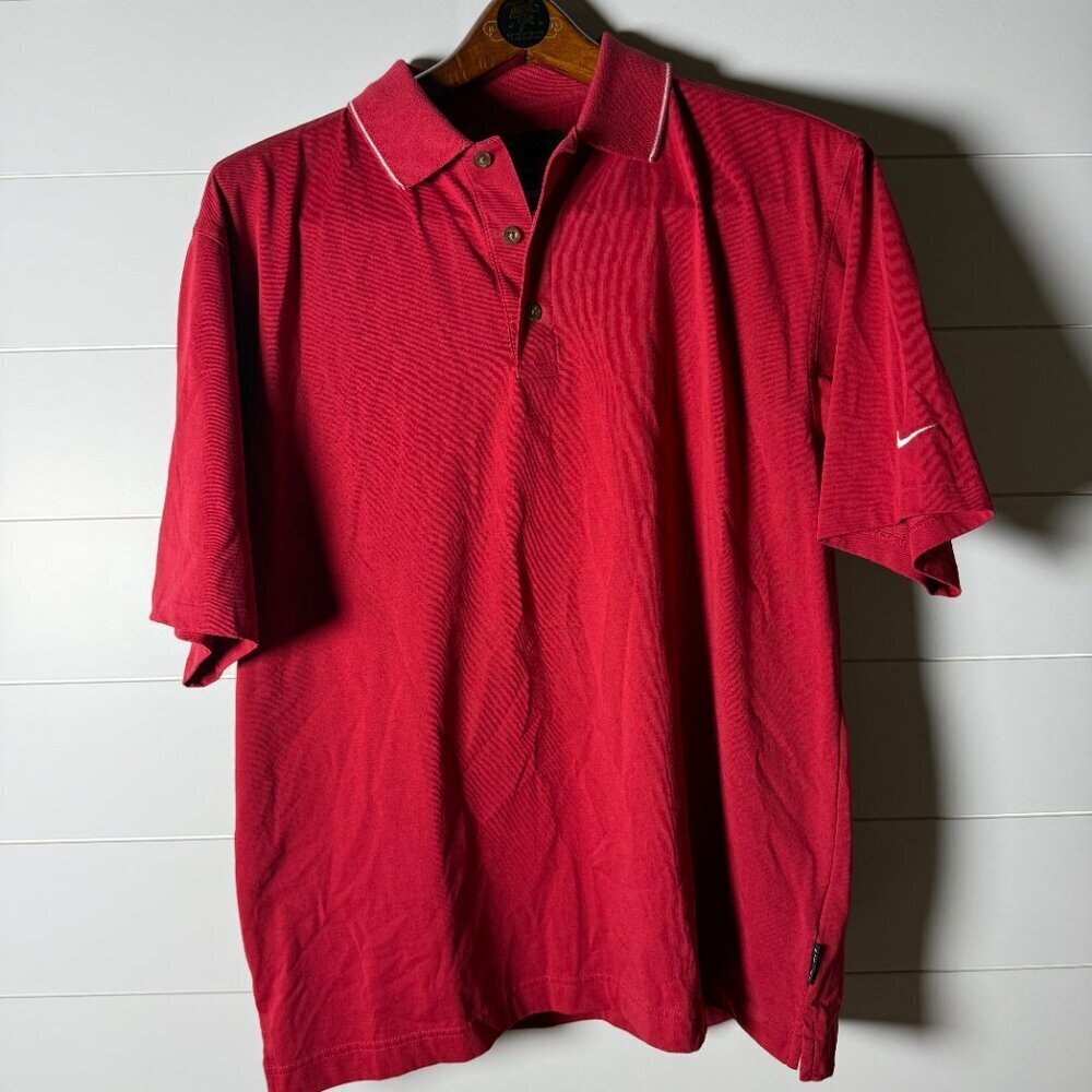 Nike Golf Dri-Fit Short Sleeve Polo Red Size Medium